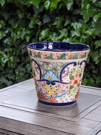 Pre-Order | Gardenia Flower Pot & Ceramic Planter is Stunning Handmade Mexican Pottery for Outdoor Gardening, Indoor Home Decor, Ships 3-25