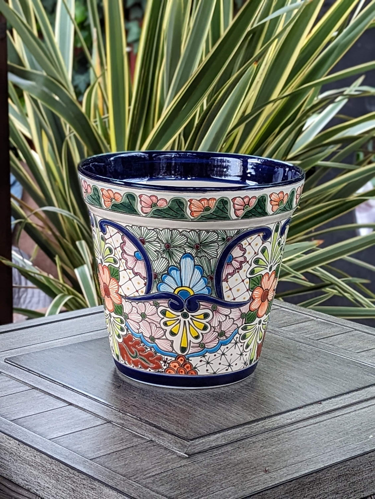 Pre-Order | Gardenia Flower Pot & Ceramic Planter is Stunning Handmade Mexican Pottery for Outdoor Gardening, Indoor Home Decor, Ships 3-25