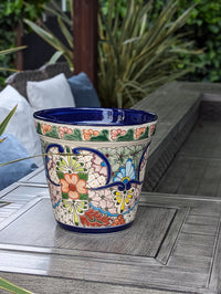 Pre-Order | Gardenia Flower Pot & Ceramic Planter is Stunning Handmade Mexican Pottery for Outdoor Gardening, Indoor Home Decor, Ships 3-25