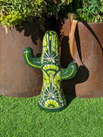 Saguaro Cactus Decor is Colorful Mexican Talavera Pottery, Cactus Room Decor for Bedroom, Bathroom, Outdoor Decorations or Housewarming Gift