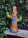 Saguaro Cactus Decor is Colorful Mexican Talavera Pottery, Cactus Room Decor for Bedroom, Bathroom, Outdoor Decorations or Housewarming Gift