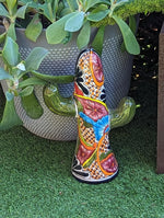 Saguaro Cactus Decor is Colorful Mexican Talavera Pottery, Cactus Room Decor for Bedroom, Bathroom, Outdoor Decorations or Housewarming Gift