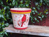 Cardinal Flower Pot | 10.5"Round Ceramic Planter is Handmade Mexican Pottery - Use as Outdoor Garden Decor, Indoor Home Decor, Centerpiece