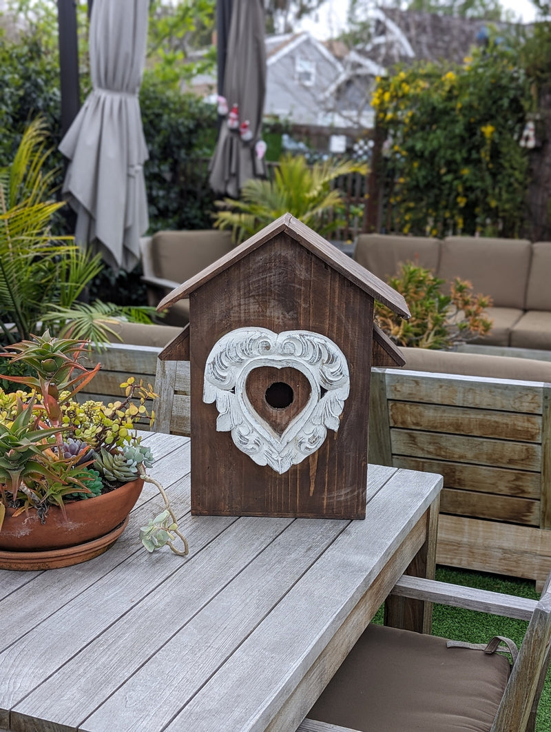 Wooden Birdhouse, Outdoor Garden Decoration, Unique Handmade Yard Decor, Housewarming Gift for Bird Lovers