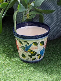 Pre-Order | Hummingbird Flower Pot is Round Ceramic Planter Handmade in Mexico for Outdoor Garden Decor, Indoor Home Decor, Ships 3-25