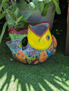 Talavera Whale Planter is Hand Painted Ceramic Mexican Pottery | Large Fish Planter Pot for Yard Art & Outdoor Garden Decor, Big Flower Pot