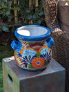 Stunning 10.5" Round Planter, Talavera Ceramic Flower Pot, Use Handmade Pottery for Outdoor Garden Decor or Indoor Home Decor, Unique Gift