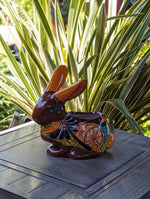 Rabbit Planter Talavera Pottery, Colorful Ceramic Plant Pot Indoor Home Decor, Outdoor Garden Decor Hand Painted Mexican Yard Decor