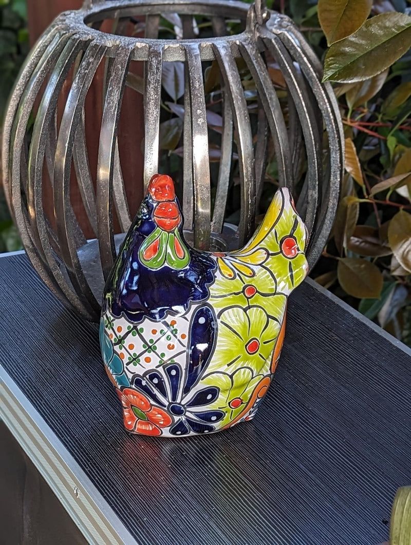 Ceramic Rooster, Talavera Pottery, Handmade in Mexico, Outdoor Home Decor, Garden or Porch Decor, Yard Art, Unique Gift for Chicken Lovers