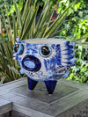 Talavera Blowfish Planter is Hand Painted Ceramic Mexican Pottery | Unique Planter Pot for Yard Art & Outdoor Garden Decor, Big 17&quot; Wide Pot