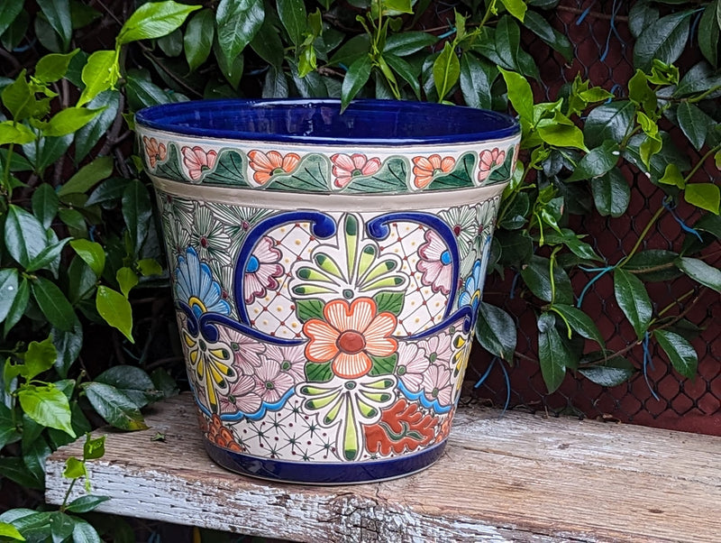 Pre-Order | Gardenia Flower Pot & Ceramic Planter is Stunning Handmade Mexican Pottery for Outdoor Gardening, Indoor Home Decor, Ships 3-25
