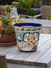 Pre-Order | Gardenia Flower Pot & Ceramic Planter is Stunning Handmade Mexican Pottery for Outdoor Gardening, Indoor Home Decor, Ships 3-25