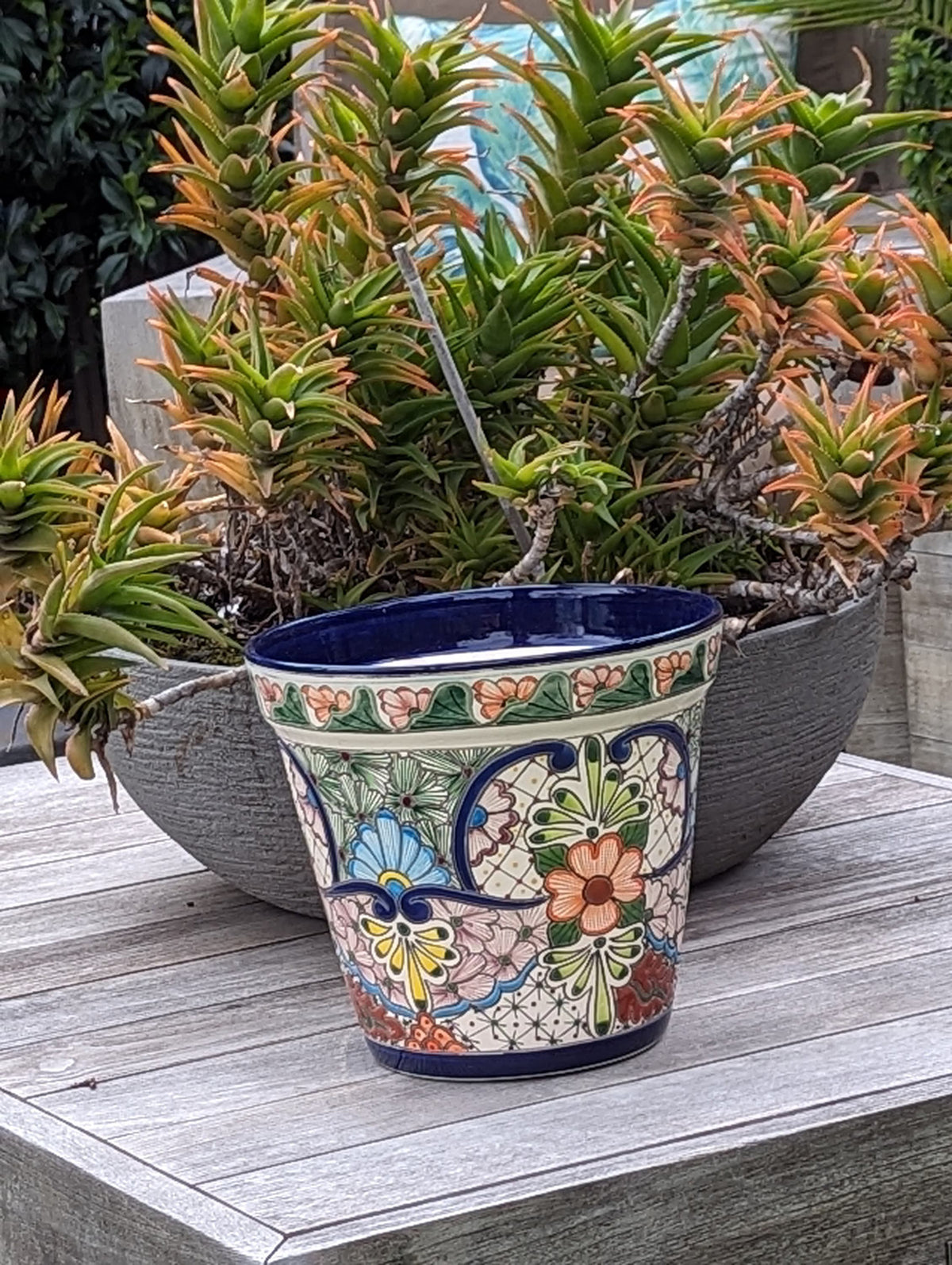 Pre-Order | Gardenia Flower Pot & Ceramic Planter is Stunning Handmade Mexican Pottery for Outdoor Gardening, Indoor Home Decor, Ships 3-25