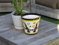4 Toucans Flower Pot | 10.5" Round Ceramic Planter is Handmade Mexican Pottery for Outdoor Garden Decor, Indoor Home Decor, or a Centerpiece
