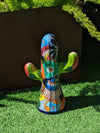 Saguaro Cactus Decor is Colorful Mexican Talavera Pottery, Cactus Room Decor for Bedroom, Bathroom, Outdoor Decorations or Housewarming Gift