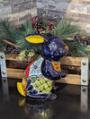 Rabbit Garden Decor Cute Ceramic Gift, Yard & Garden Art | Mexican Talavera Pottery, Handmade and Hand Painted Rabbit Yard Decoration