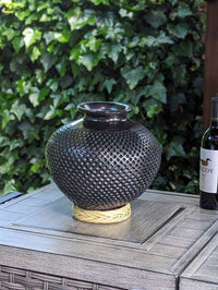 Decorative Centerpiece or Stunning Dried Flower Vase | Black Pottery Home Decor Handmade Mexican Pottery of San Bartolo, Oaxaca Indoor Decor