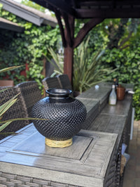 Decorative Centerpiece or Stunning Dried Flower Vase | Black Pottery Home Decor Handmade Mexican Pottery of San Bartolo, Oaxaca Indoor Decor