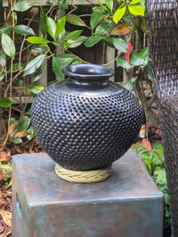 Decorative Centerpiece or Stunning Dried Flower Vase | Black Pottery Home Decor Handmade Mexican Pottery of San Bartolo, Oaxaca Indoor Decor