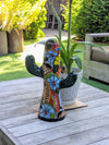 Saguaro Cactus Decor is Colorful Mexican Talavera Pottery, Cactus Room Decor for Bedroom, Bathroom, Outdoor Decorations or Housewarming Gift