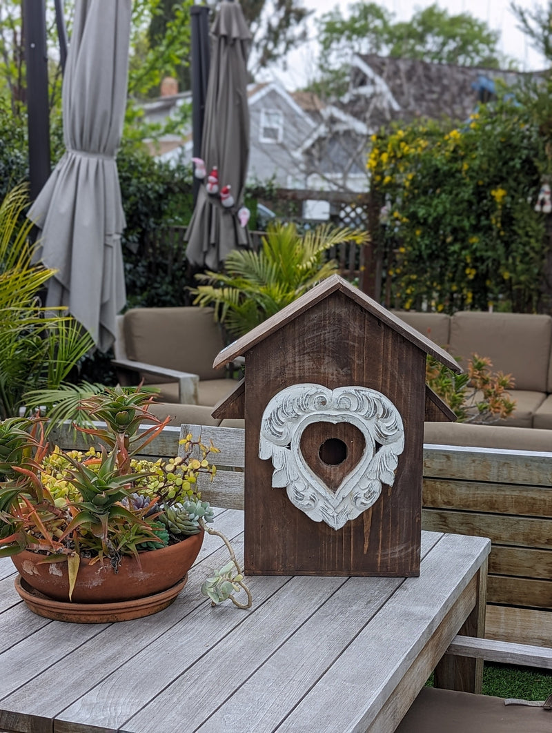 Wooden Birdhouse, Outdoor Garden Decoration, Unique Handmade Yard Decor, Housewarming Gift for Bird Lovers