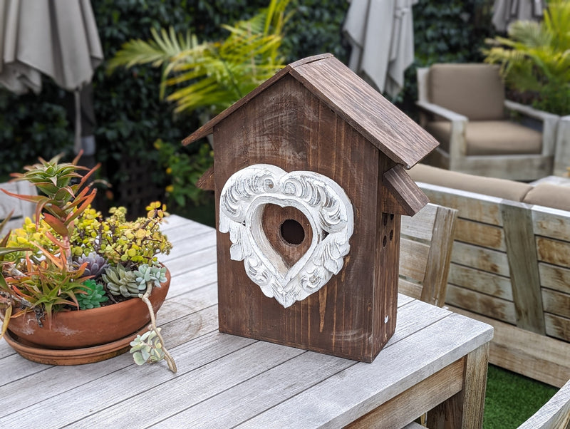 Wooden Birdhouse, Outdoor Garden Decoration, Unique Handmade Yard Decor, Housewarming Gift for Bird Lovers