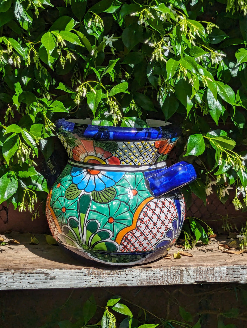  Round Planters and Mexican Home Decor Ceramic Flower Pot is Handmade Talavera Pottery Mexican Art 