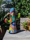 Saguaro Cactus Decor is Colorful Mexican Talavera Pottery, Cactus Room Decor for Bedroom, Bathroom, Outdoor Decorations or Housewarming Gift