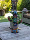 Saguaro Cactus Decor is Colorful Mexican Talavera Pottery, Cactus Room Decor for Bedroom, Bathroom, Outdoor Decorations or Housewarming Gift