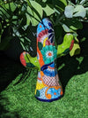 Saguaro Cactus Decor is Colorful Mexican Talavera Pottery, Cactus Room Decor for Bedroom, Bathroom, Outdoor Decorations or Housewarming Gift