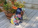 Rabbit Garden Decor Cute Ceramic Gift, Yard & Garden Art | Mexican Talavera Pottery, Handmade and Hand Painted Rabbit Yard Decoration