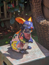 Rabbit Garden Decor is a Cute Ceramic Gift for Yard & Garden Art | Mexican Talavera Pottery, Handmade Hand Painted Rabbit Yard Decoration