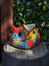 Talavera Whale Planter is Hand Painted Ceramic Mexican Pottery | Large Fish Planter Pot for Yard Art & Outdoor Garden Decor, Big Flower Pot