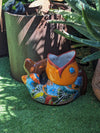 Talavera Whale Planter is Hand Painted Ceramic Mexican Pottery | Large Fish Planter Pot for Yard Art & Outdoor Garden Decor, Big Flower Pot