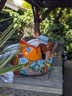 Talavera Whale Planter is Hand Painted Ceramic Mexican Pottery | Large Fish Planter Pot for Yard Art & Outdoor Garden Decor, Big Flower Pot