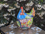 Ceramic Rooster Talavera Pottery  Handmade in Mexico, Home Decor and Outdoor Garden or Porch Decor, Yard Art  Unique Gift for Chicken Lovers