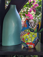 Ceramic Rooster Talavera Pottery  Handmade in Mexico, Home Decor and Outdoor Garden or Porch Decor, Yard Art  Unique Gift for Chicken Lovers