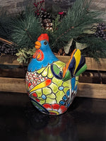 Ceramic Rooster Talavera Pottery  Handmade in Mexico, Home Decor and Outdoor Garden or Porch Decor, Yard Art  Unique Gift for Chicken Lovers