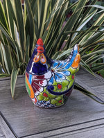 Ceramic Rooster Talavera Pottery  Handmade in Mexico, Home Decor and Outdoor Garden or Porch Decor, Yard Art  Unique Gift for Chicken Lovers