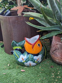 Talavera Whale Planter is Hand Painted Ceramic Mexican Pottery | Large Fish Planter Pot for Yard Art & Outdoor Garden Decor, Big Flower Pot