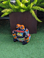 Talavera Frog Flower Pot | Ceramic Pottery for Indoor or Outdoor Planter Pot, Handmade Mexican Home Decor or Garden Decor & Yard Art