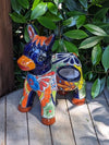 Handmade Talavera Donkey Planter is Mexican Pottery | Ceramic Plant Pot for Outdoor Garden or Indoor Home Decor, Hand Painted Yard Art