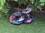 Handmade Talavera Rattle Snake Garden Decor | Original Yard Art & Garden Decoration, Ceramic Mexican Pottery is Outdoor Decor Gift for Him