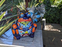 Talavera Frog Flower Pot | Ceramic Pottery for Indoor or Outdoor Planter Pot, Handmade Mexican Home Decor or Garden Decor & Yard Art