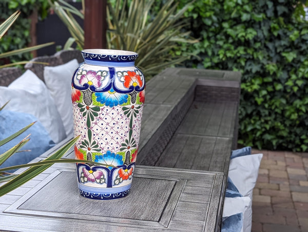 Pre-Order | Ceramic Talavera Vase is Exquisite Handmade Mexican Pottery | Decorative Floral Vase is Gorgeous Home Decor | Ships 3-25