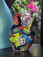 Ceramic Rooster Talavera Pottery  Handmade in Mexico, Home Decor and Outdoor Garden or Porch Decor, Yard Art  Unique Gift for Chicken Lovers