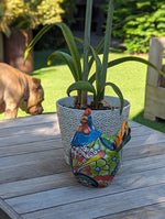 Ceramic Rooster Talavera Pottery  Handmade in Mexico, Home Decor and Outdoor Garden or Porch Decor, Yard Art  Unique Gift for Chicken Lovers