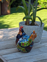 Ceramic Rooster Talavera Pottery  Handmade in Mexico, Home Decor and Outdoor Garden or Porch Decor, Yard Art  Unique Gift for Chicken Lovers