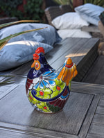 Ceramic Rooster Talavera Pottery  Handmade in Mexico, Home Decor and Outdoor Garden or Porch Decor, Yard Art  Unique Gift for Chicken Lovers