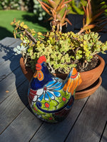 Ceramic Rooster Talavera Pottery  Handmade in Mexico, Home Decor and Outdoor Garden or Porch Decor, Yard Art  Unique Gift for Chicken Lovers